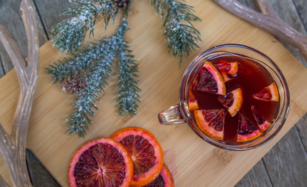 cocktail with blood orange slices