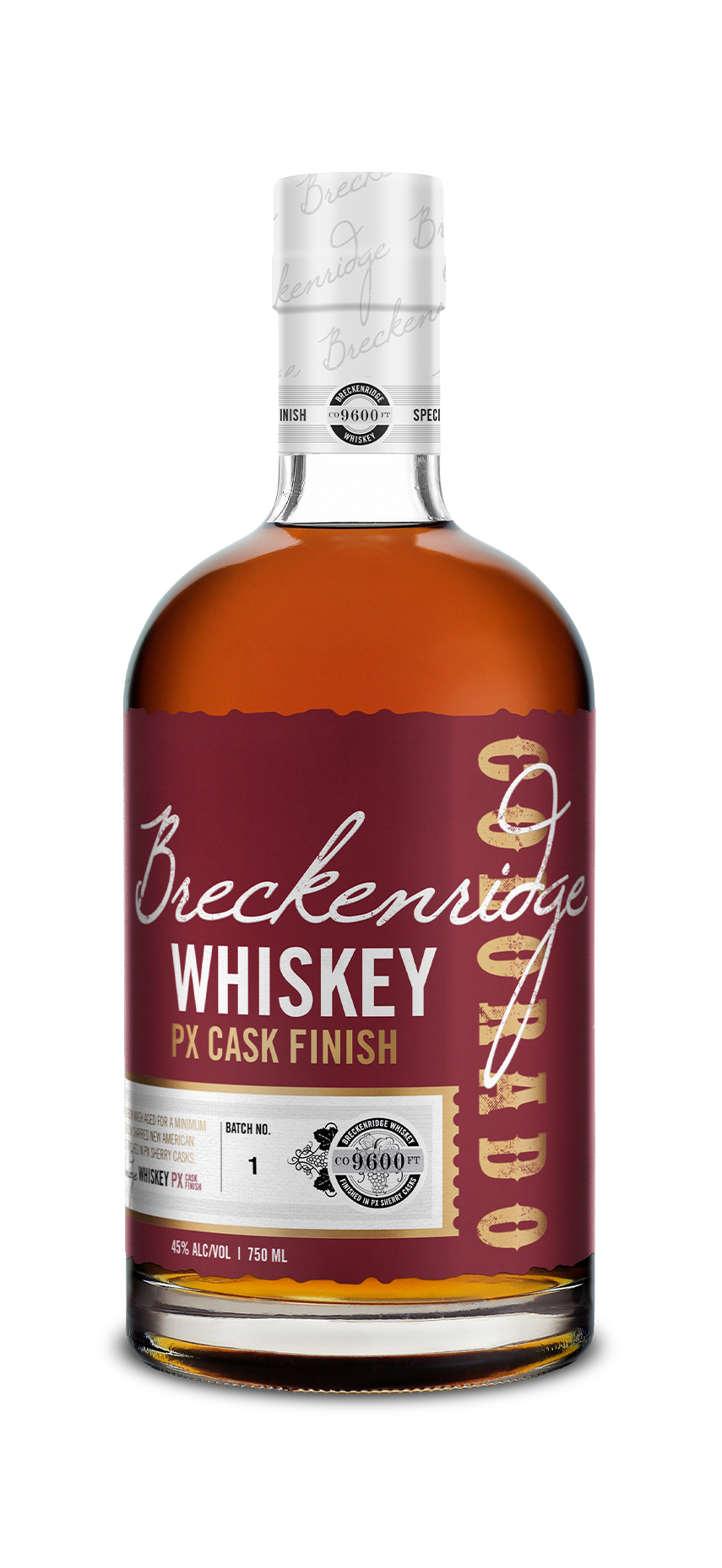 Breckenridge PX Cask Finish whiskey bottle 750 mL