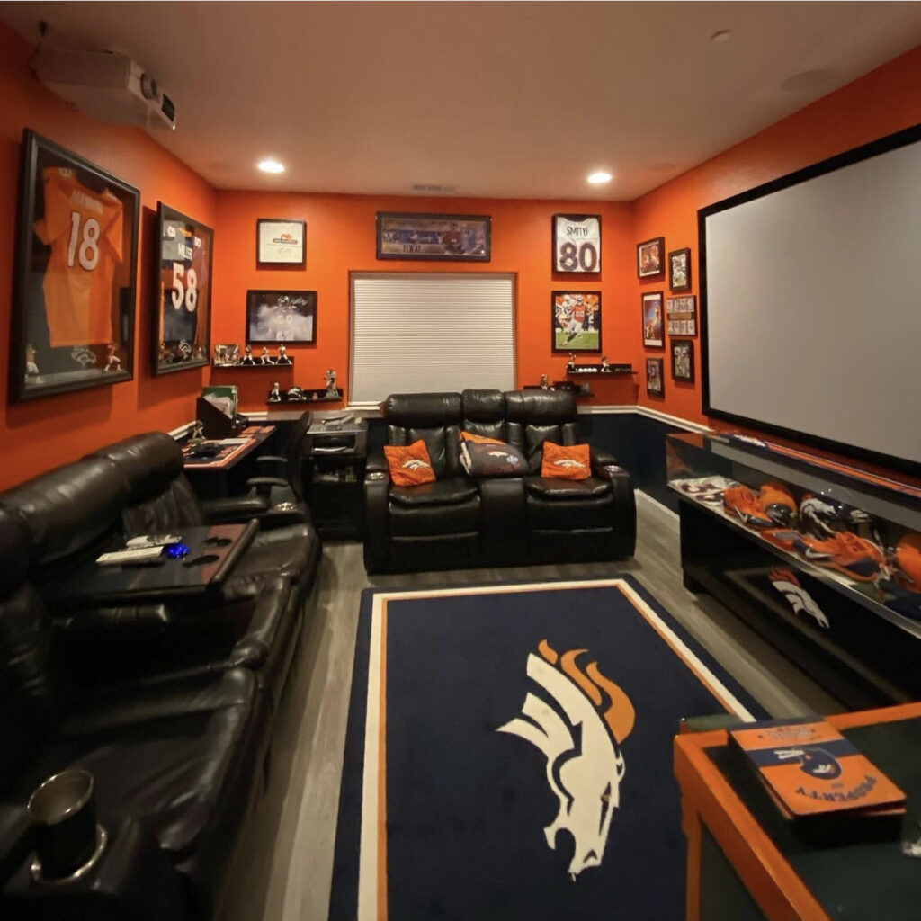@knoepke84 image of Denver Broncos-themed media room