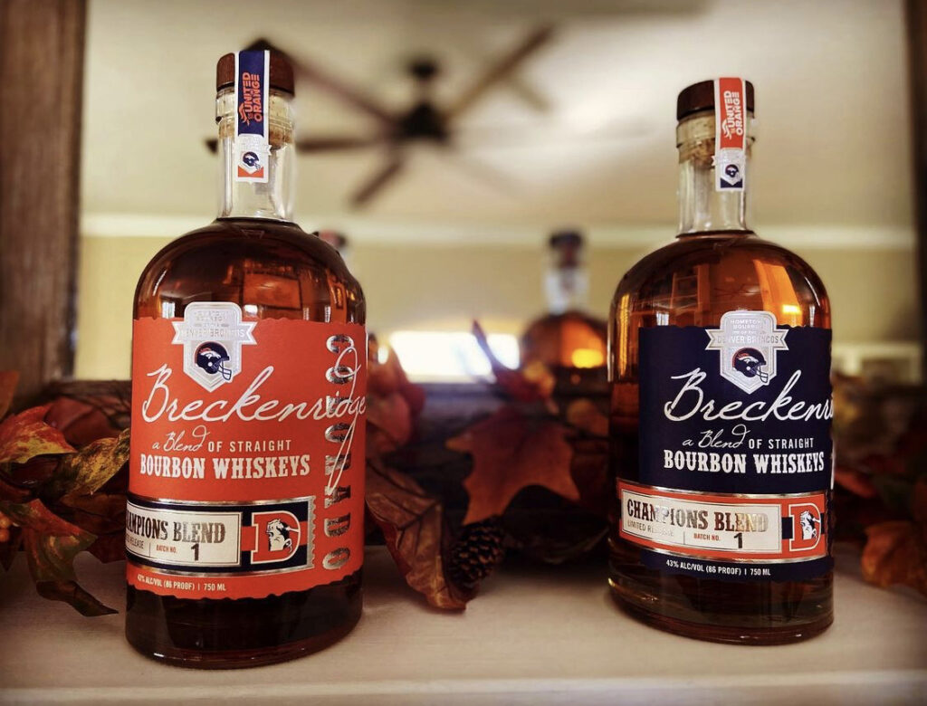 @stave_reviews orange and blue editions of Broncos Blend of Breckenridge Bourbon Whiskey